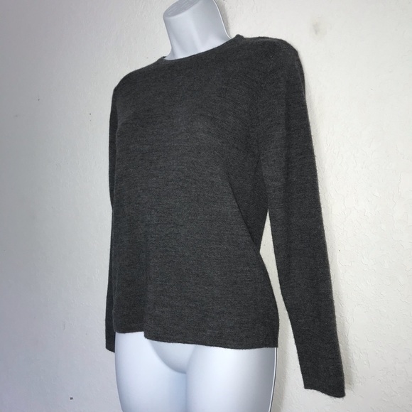 Sarah Spencer Crew Neck 100% Wool Womens Sweater S Gray - Picture 3 of 6